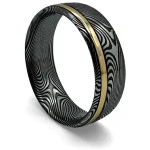 Damastring mit goldener Linie